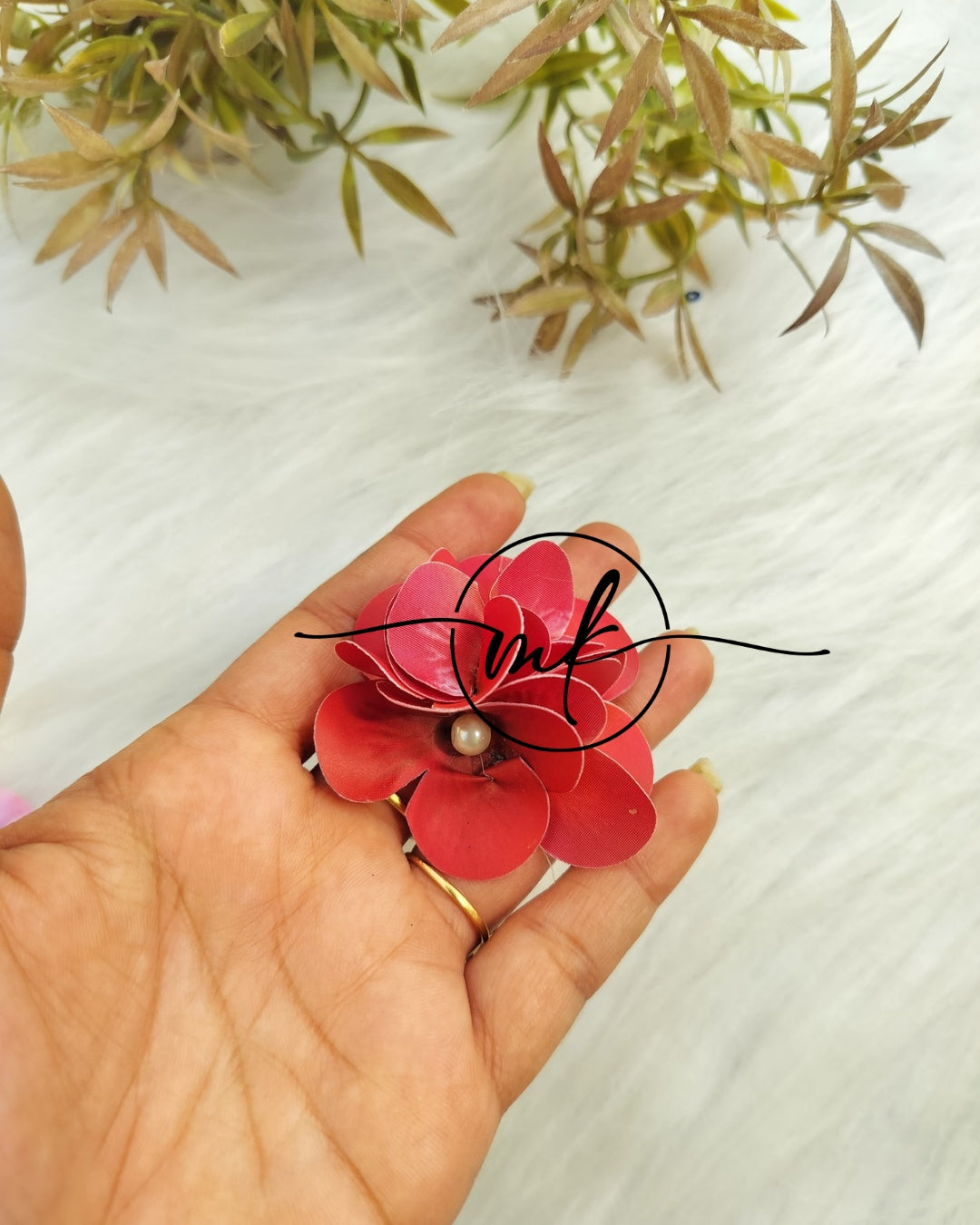 HYDRA Red flower HAIR Ties