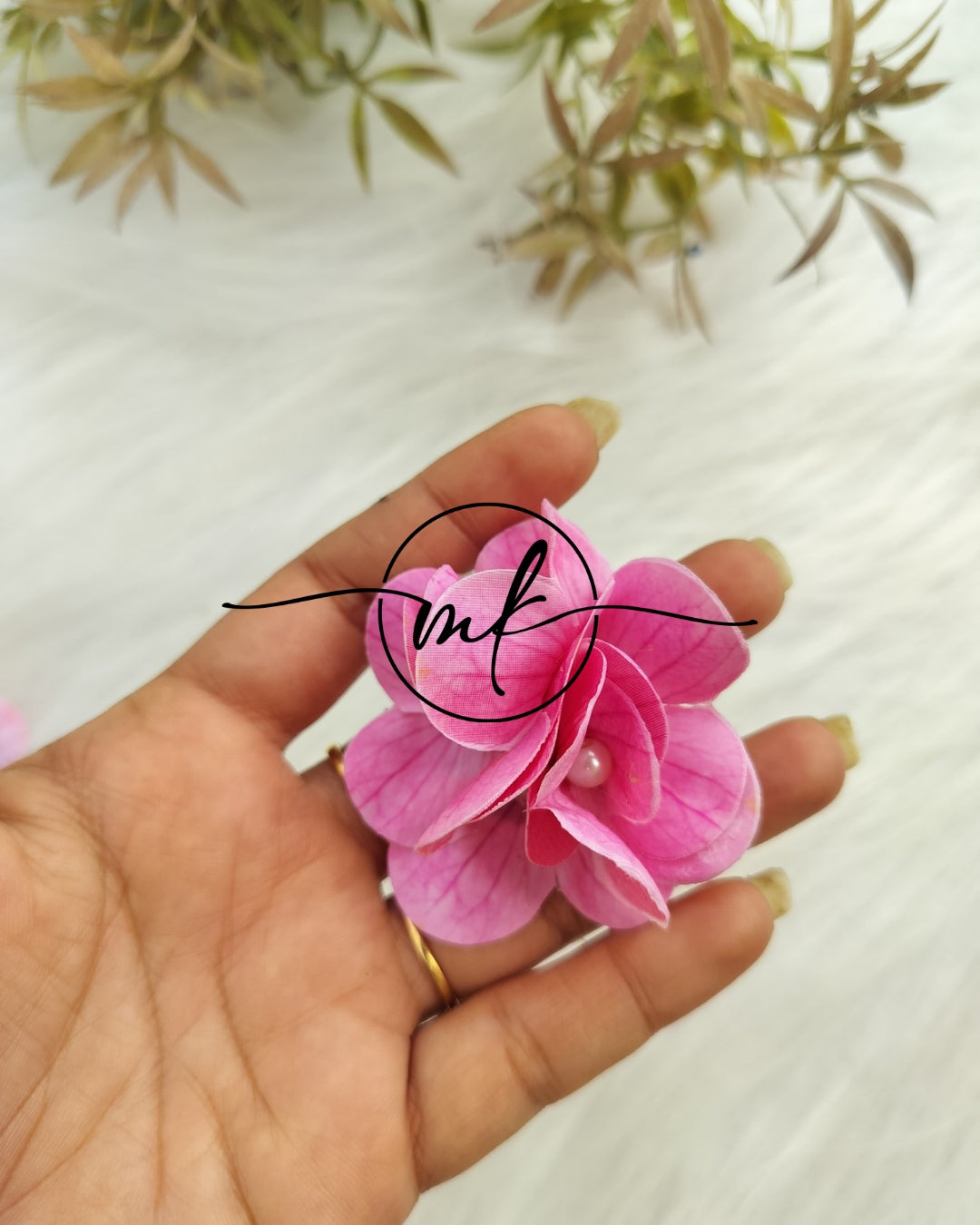 HYDRA Dark Pink flower HAIR Ties