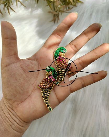 Pink Green Parrot Slide pin