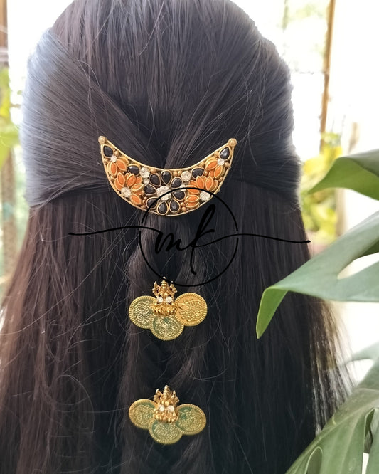Moon Tint & Cika Lakshmi Braid Hair Brooch - set of 3