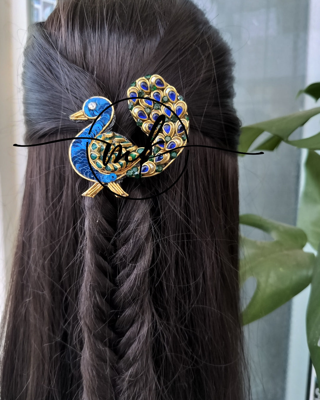 Peacock Green&Blue Hair Brooch - V0.1