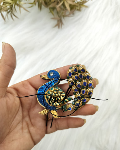 Peacock Green&Blue Hair Brooch - V0.1