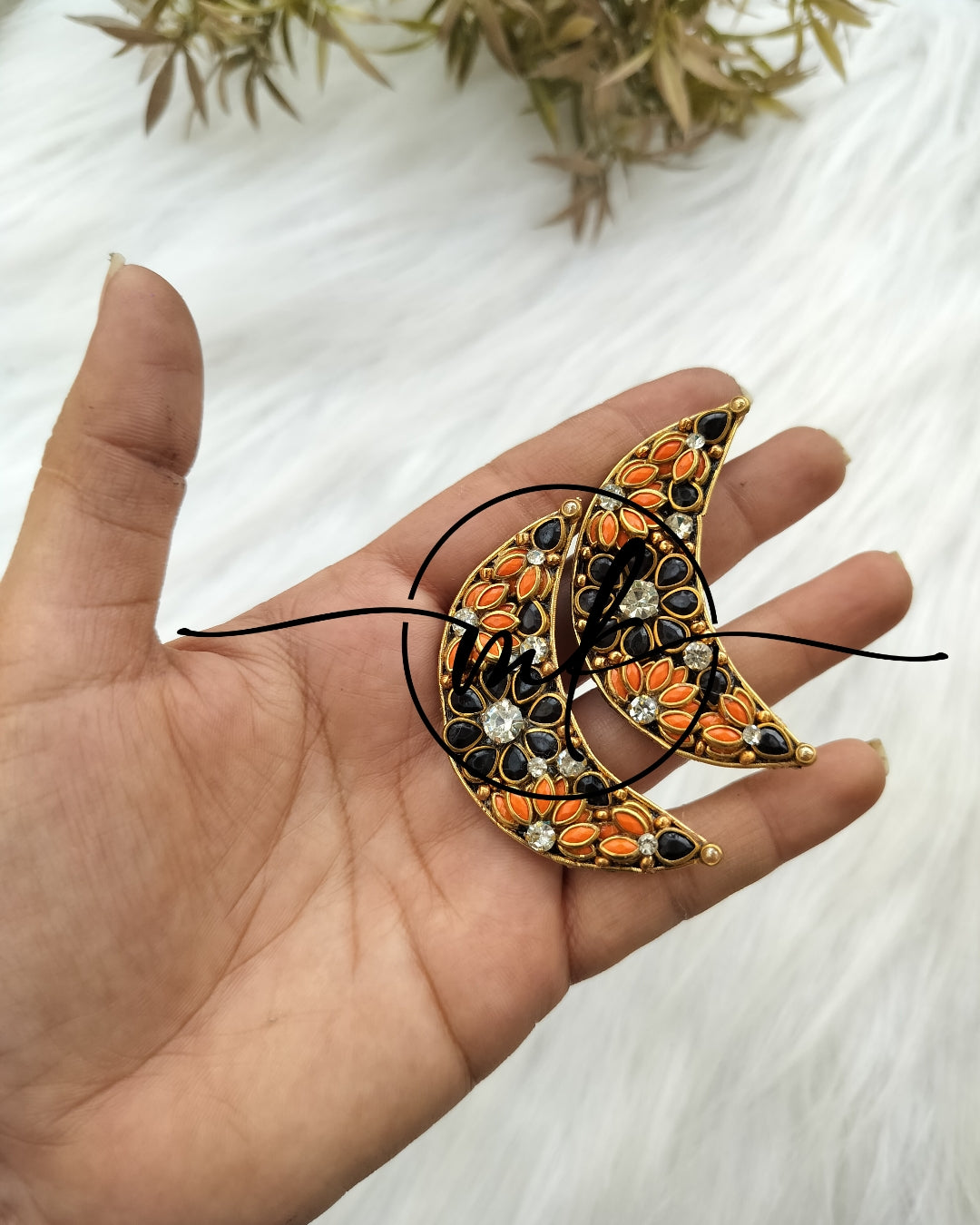 Moon Tint Alligator clip- Orange Black