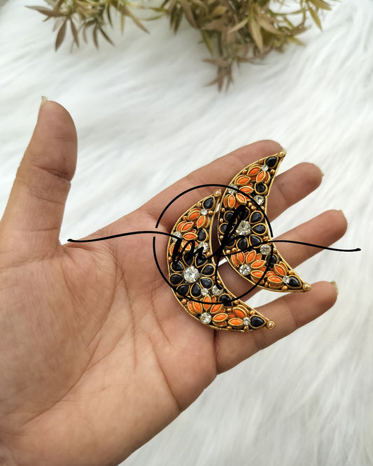 Moon Tint Alligator clip- Orange Black