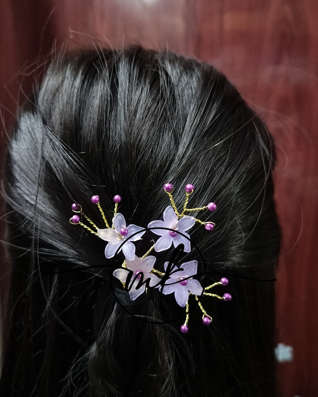 Tini Floral Hair Brooch -Purple colour