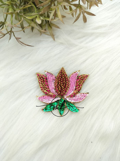Lotus sequin Hair Brooch