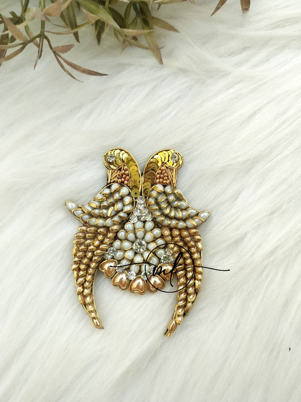 White Golden Parrot Hair Accessories