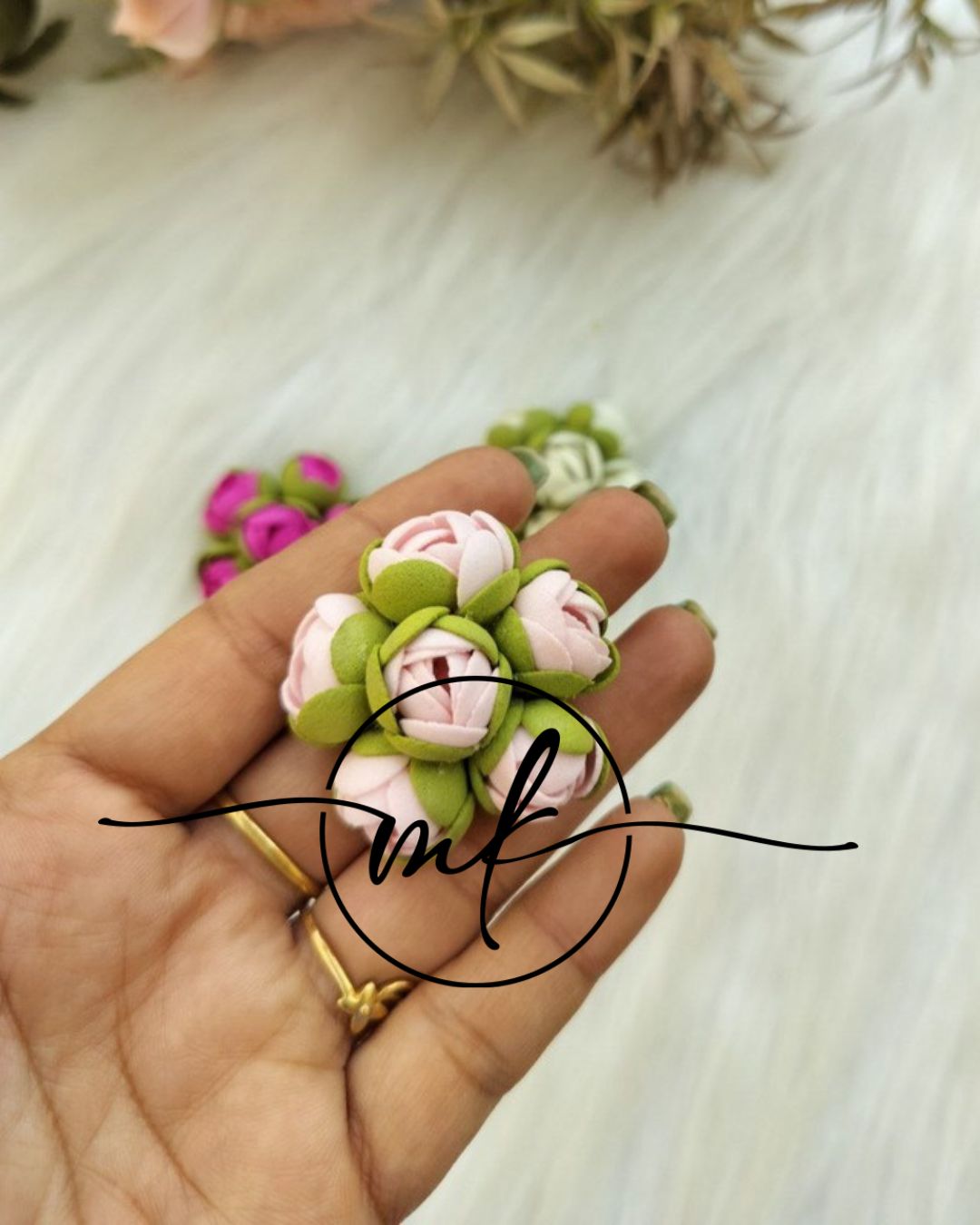 Jas Light Pink Jasmine Floral Alligator Clip - 1 piece