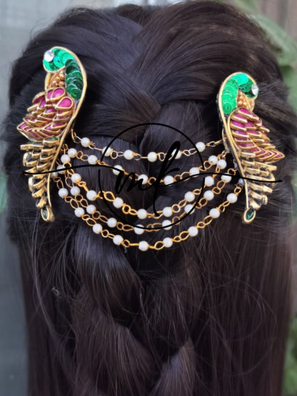 Pink Parrot CURA Hair Brooch