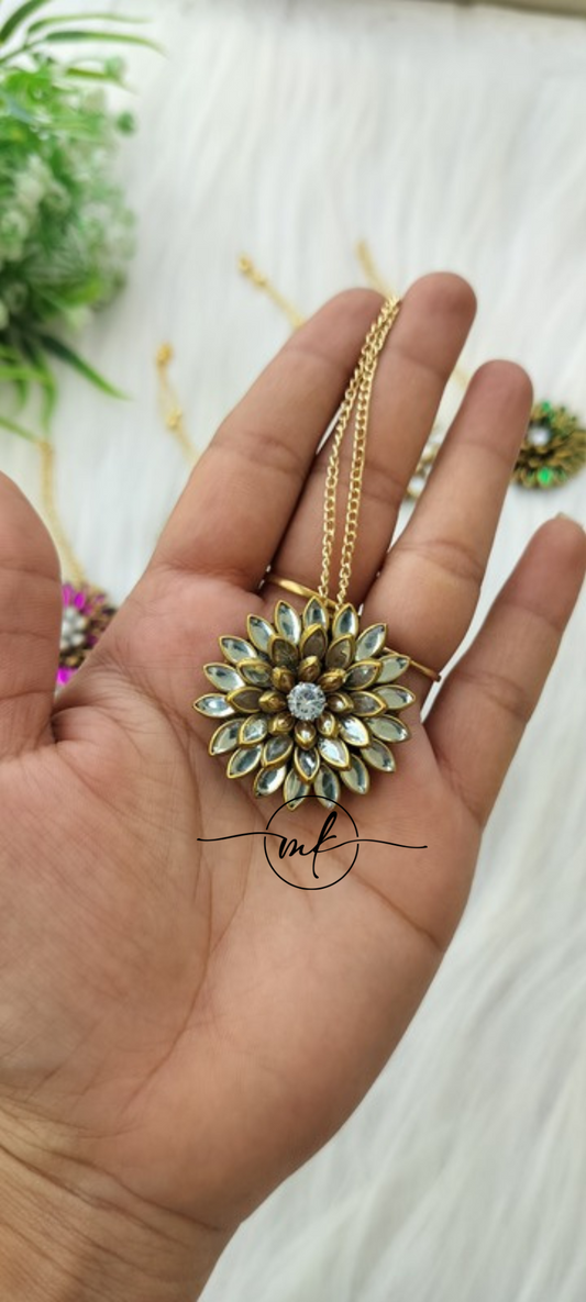 White Kundan Maang Tikka