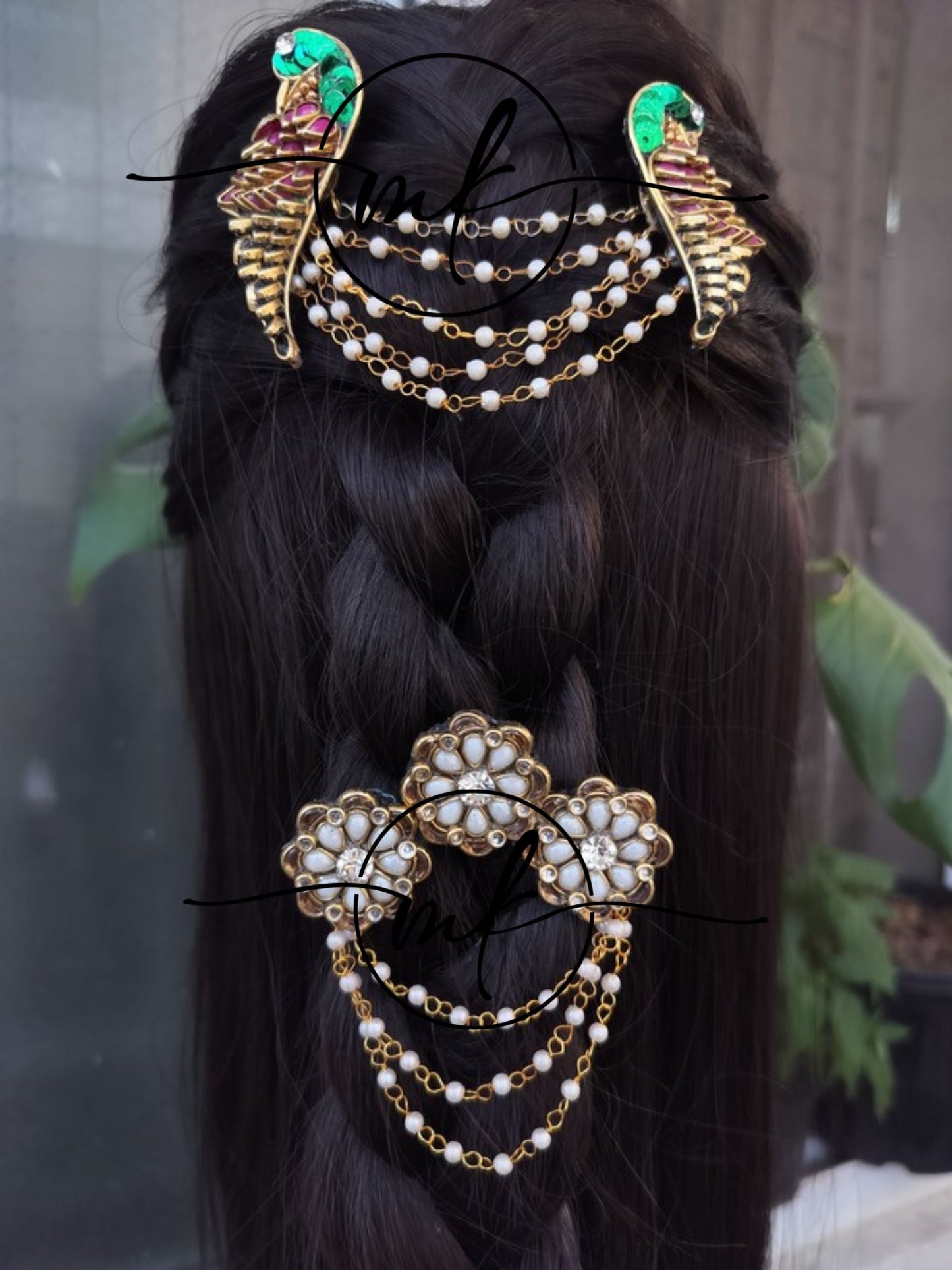 Pink Parrot CURA + THRIYA Hair Brooch Combo