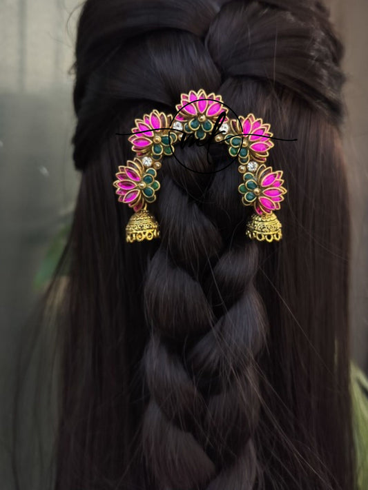Aari Pink Lotus Hair Brooch