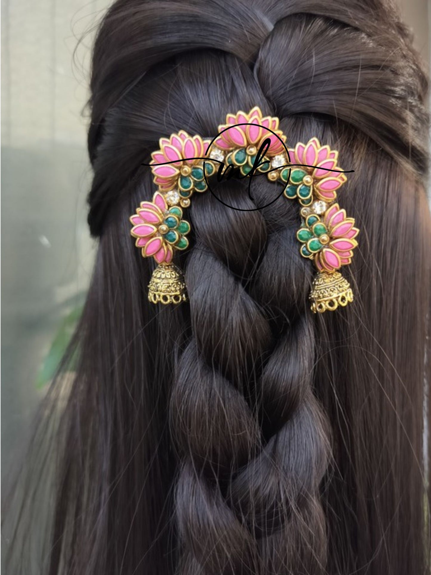 Aari Light  Pink Lotus Hair Brooch