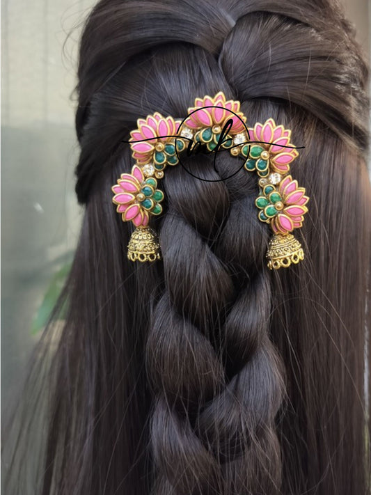 Aari Light  Pink Lotus Hair Brooch