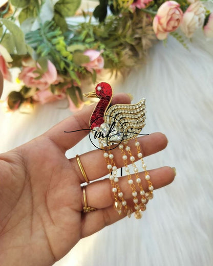 Red SWAN Hair Brooch