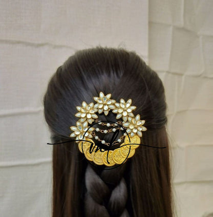RHIYA white Flower Hair Brooch