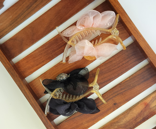 Organza Flower V Type Banana clip