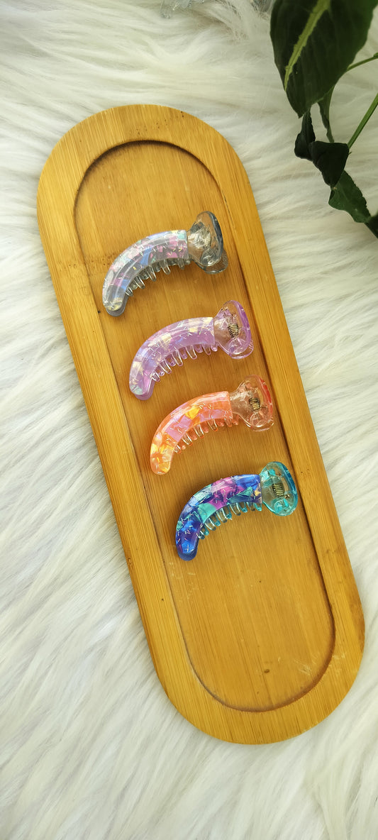 Marble Finish small Banana clip