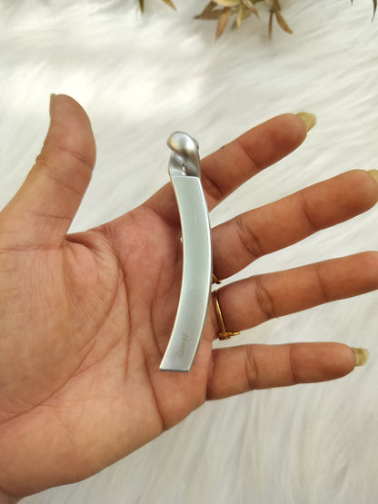 Silver Matt Banana clip - lock type