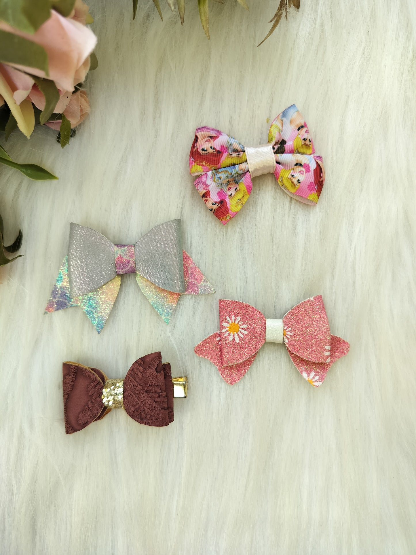 Bow Alligator Clip - Set of 4