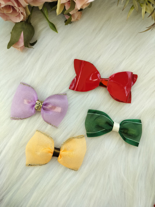 Bow Alligator Clip - Set of 4