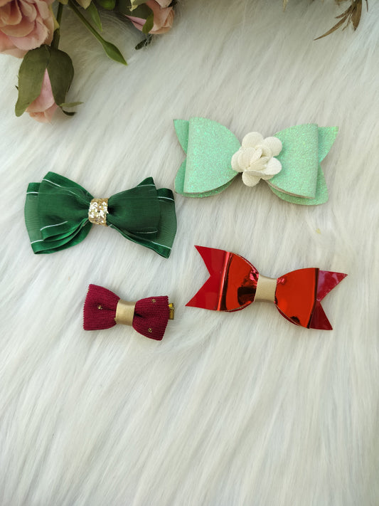 Bow Alligator Clip - Set of 4