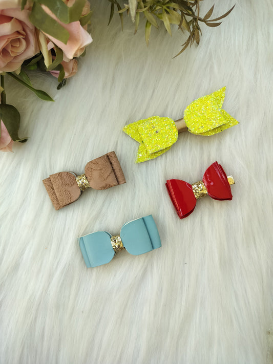 Bow Alligator Clip - Set of 4
