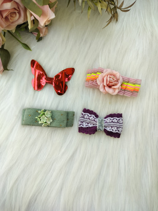 Bow Alligator Clip - Set of 4