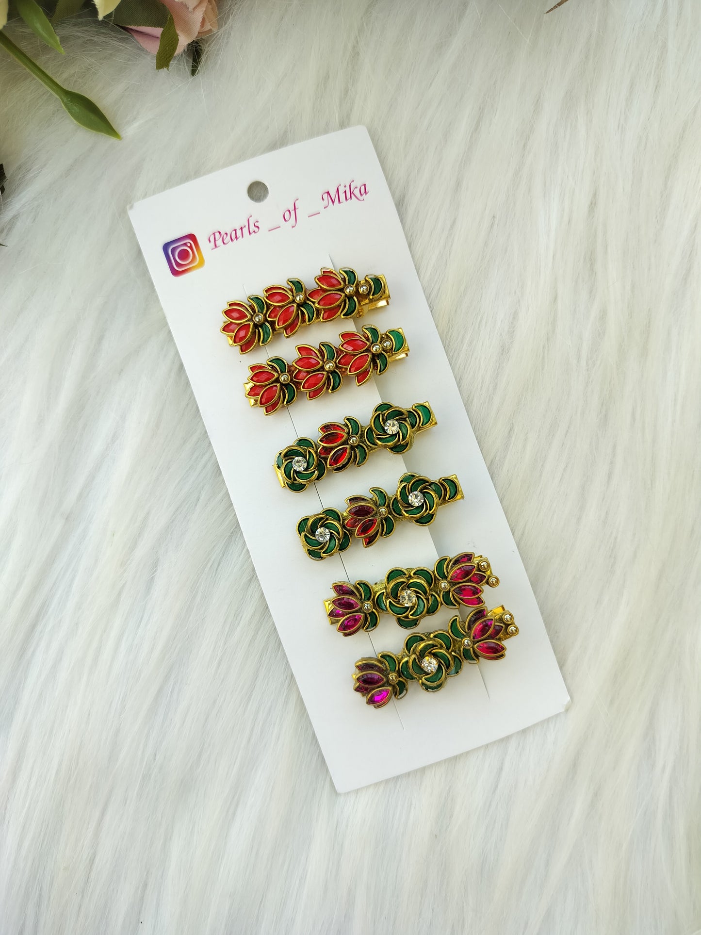 Kundan Alligator Clip