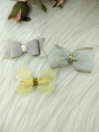 Bow Alligator Clip - Set of 4