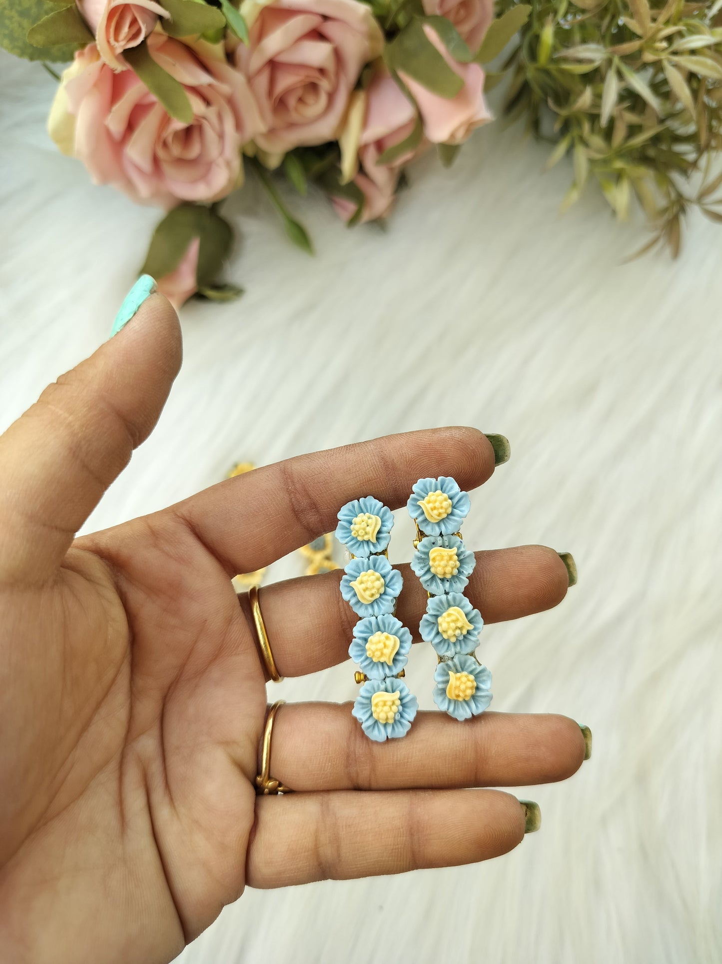 Kundan Alligator Clip - pair