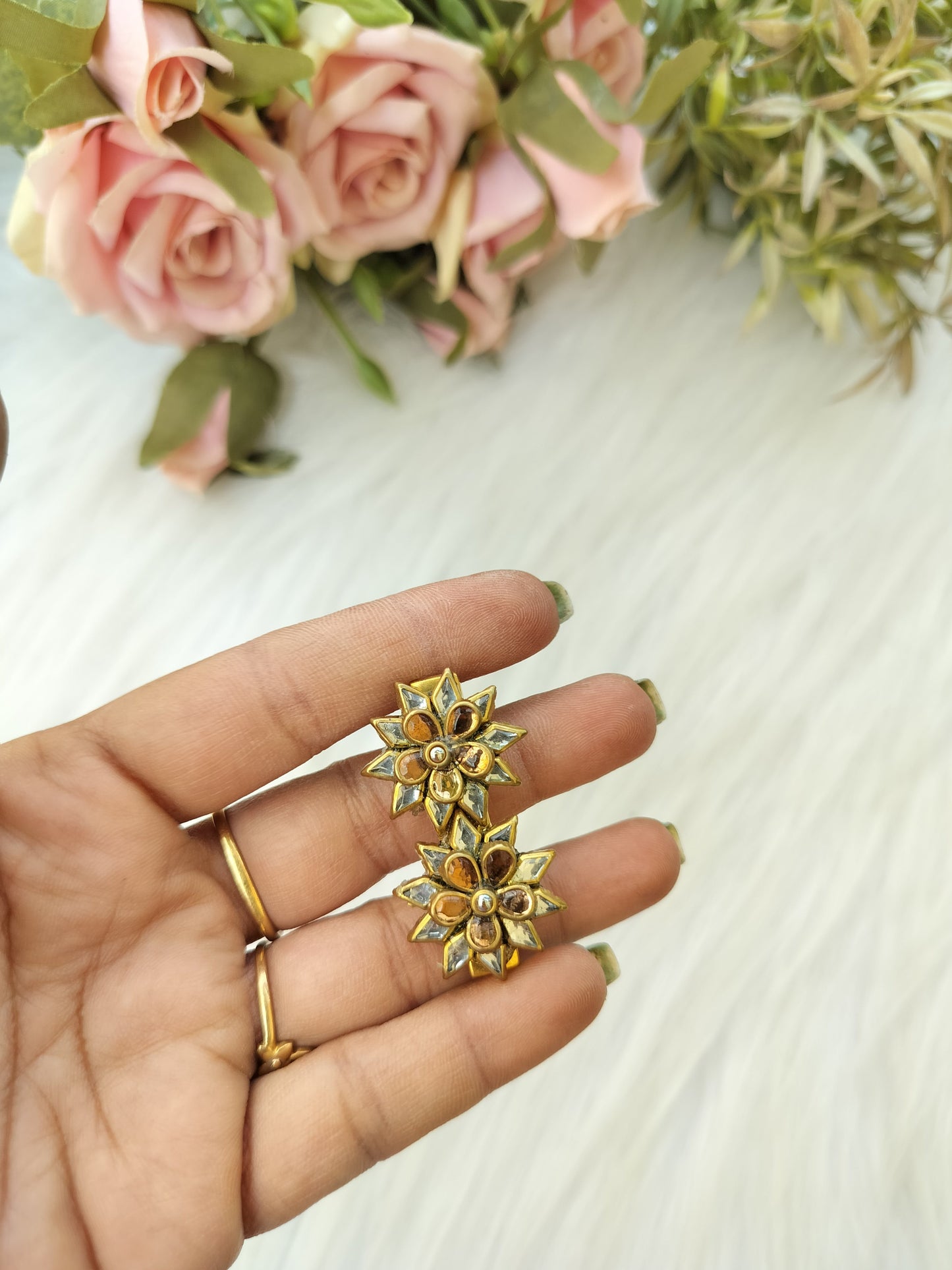 Kundan Alligator Clip
