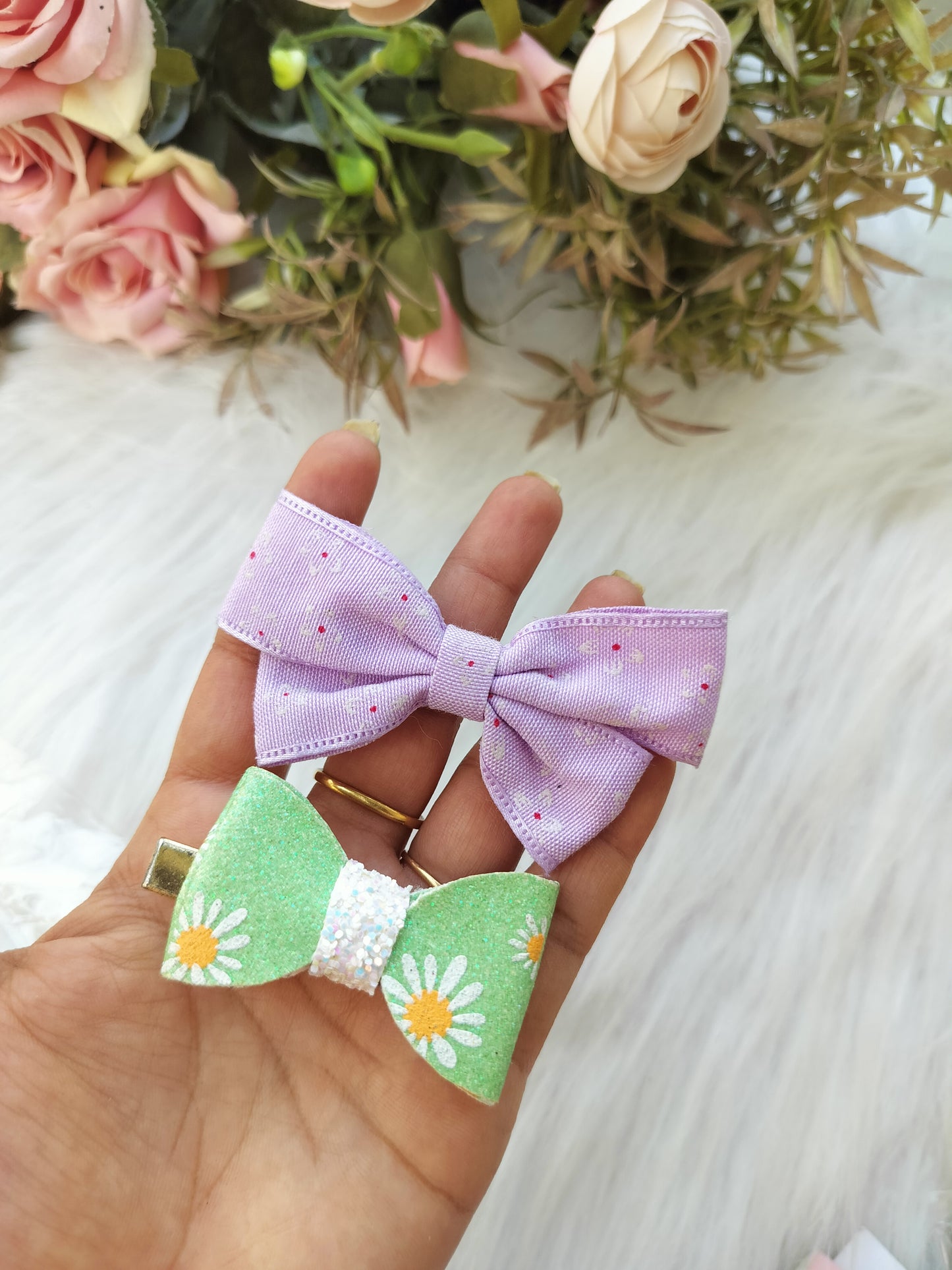 Bow Alligator pin - set of 2