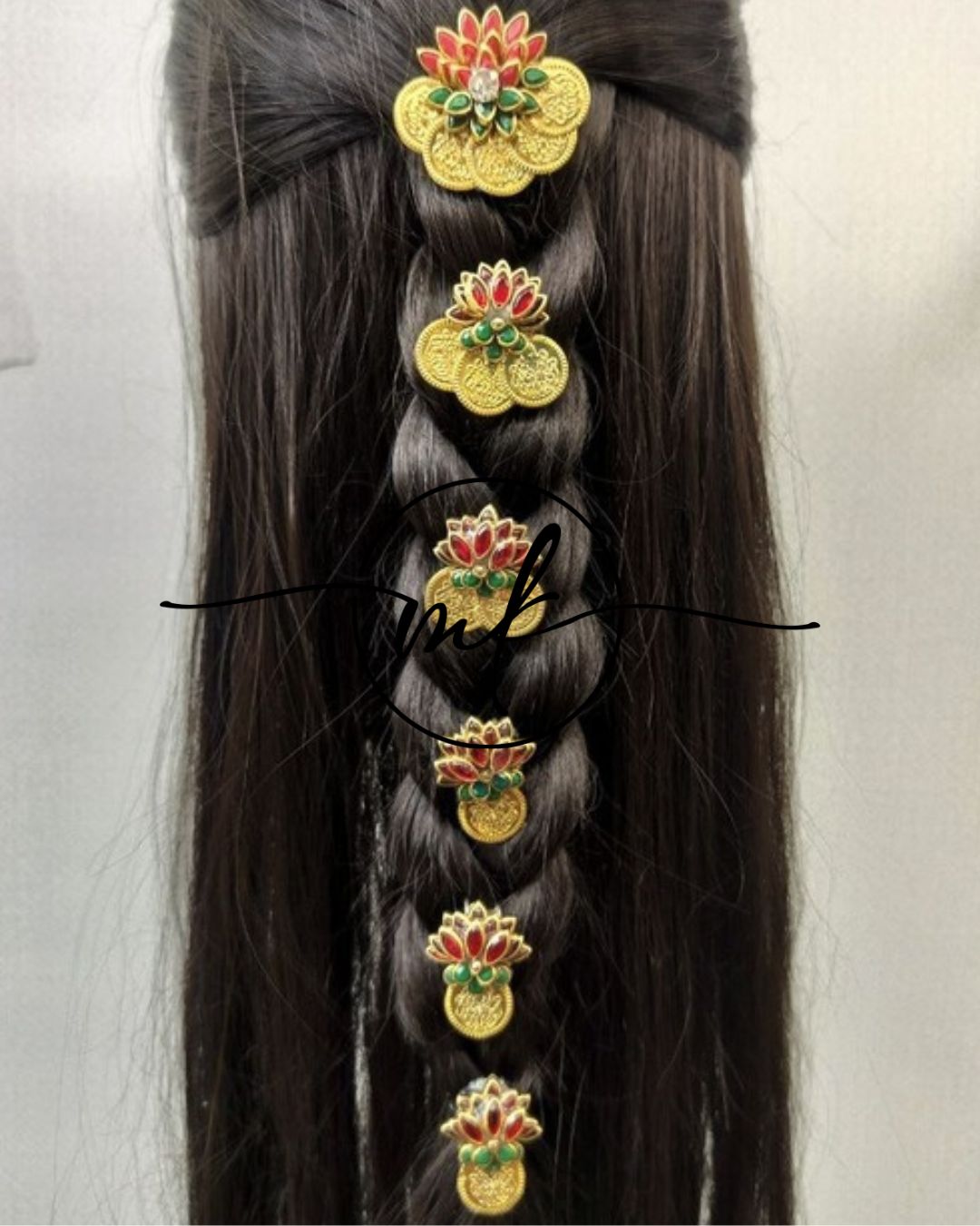 CIMA + CIKA Red Lotus Hair brooches - 6 Piece as per Picture