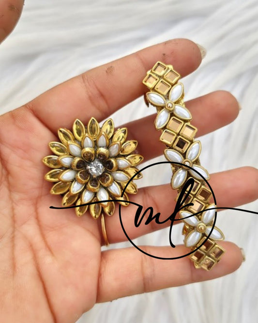 Kundan Hair Brooch/Hair ties/Centre clip- Combo
