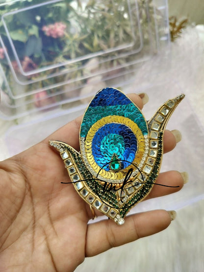 Peacock feather V03 Hair Brooch - Big size