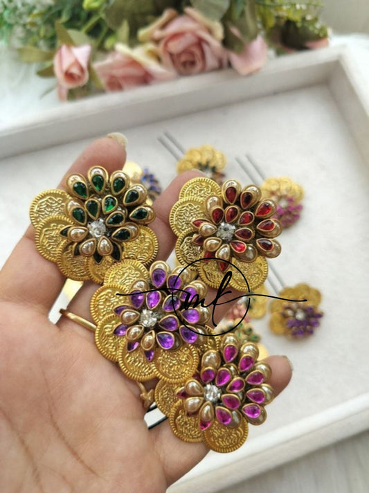 CIMA Bloom Hair Brooch Return gift Combo (mix of colours)