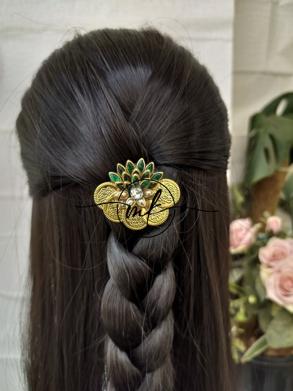 CIMA Lotus Kundan Hair Brooch Return gift Combo - mix of colours