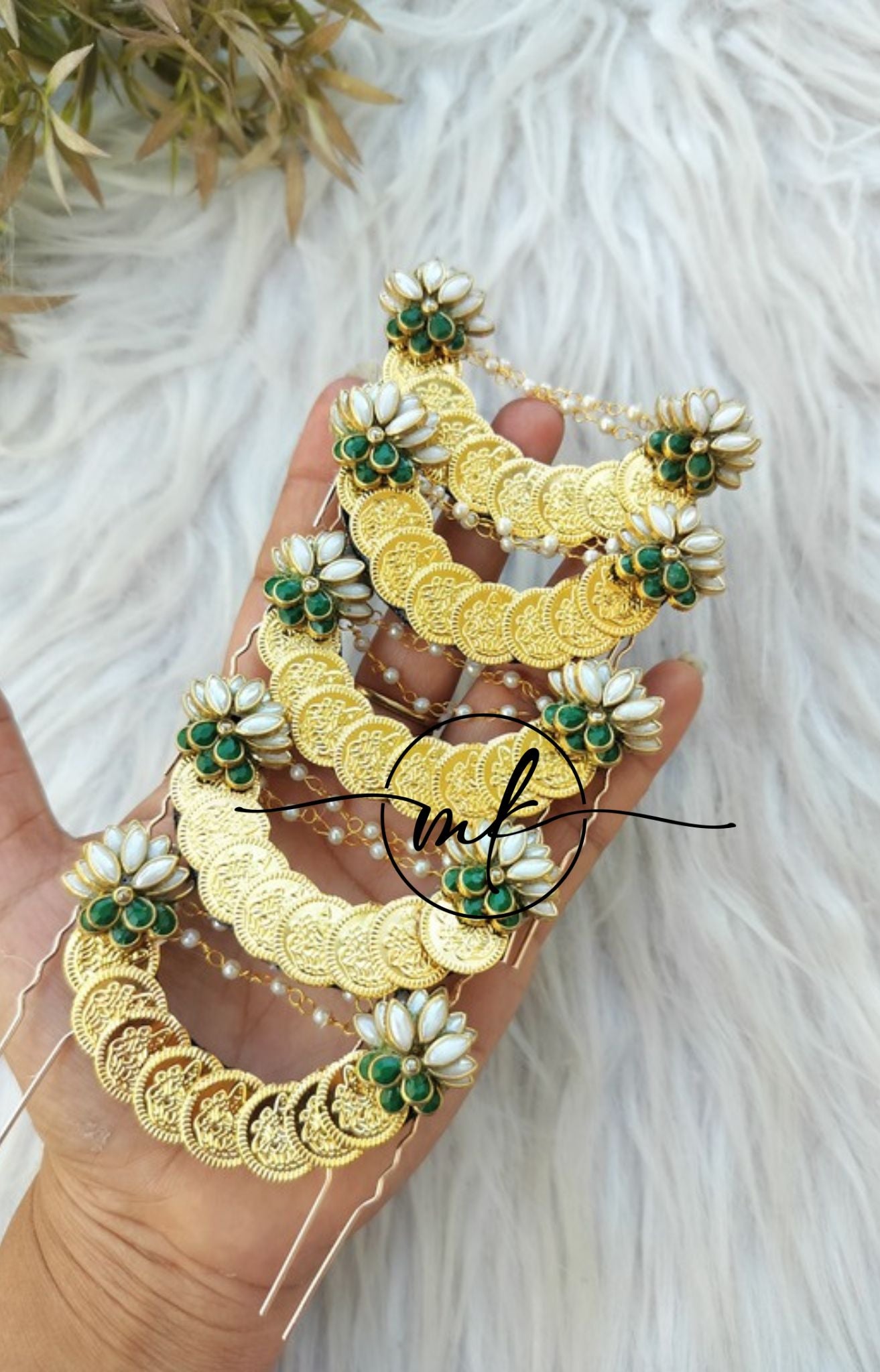 Cora Lotus White Hair Brooch - Return gift combo of 10