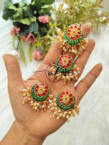 Nakshatra Red&Green Hair hook