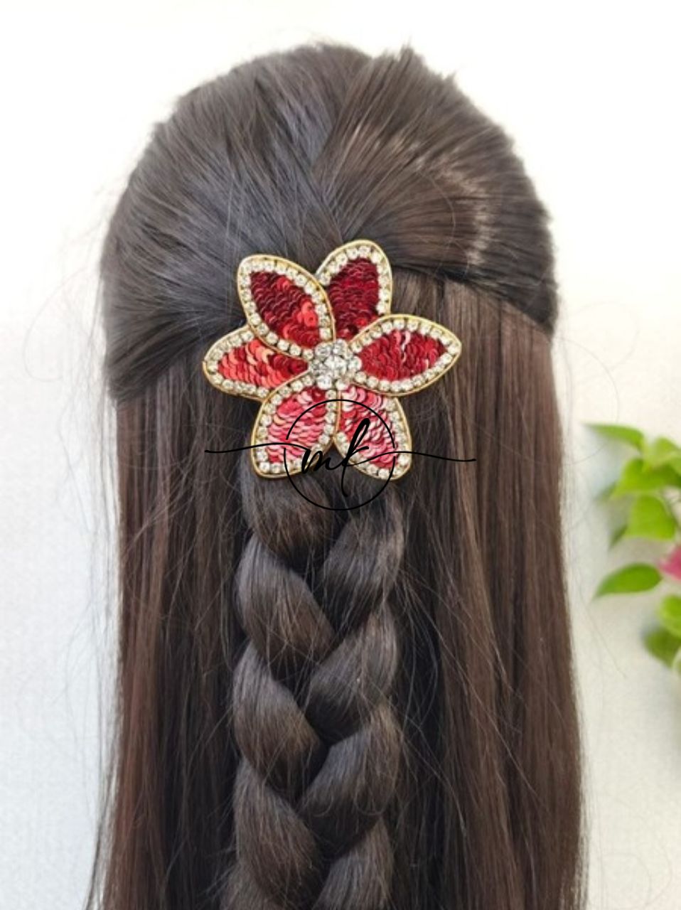 Bloom RED LILY Hair Brooch