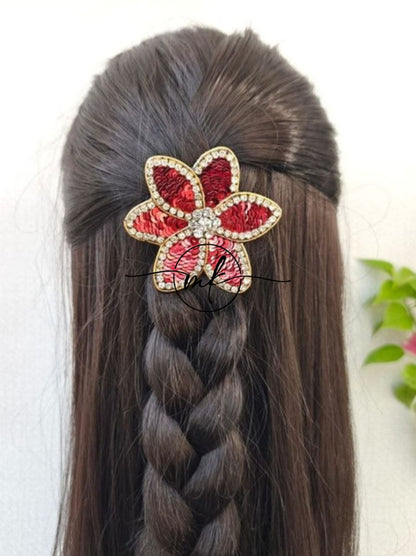 Bloom RED LILY Hair Brooch
