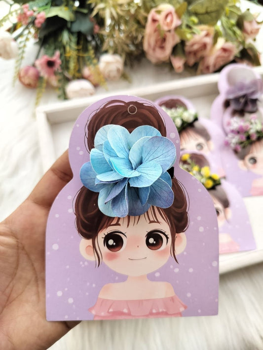 Blue Hydra Rose Floral Alligator clip