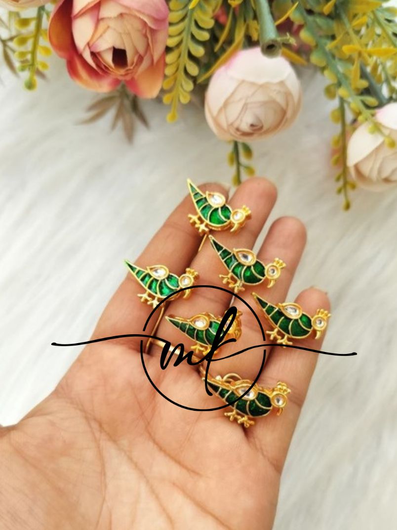 Green Kea Parrot Hair Hooks