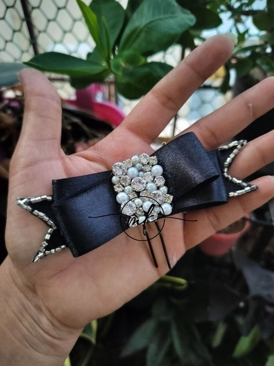 ROHI black bow hair Brooch