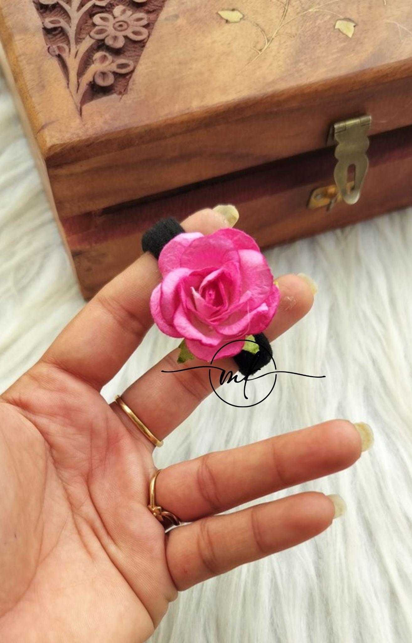Pink Floral Hair ties