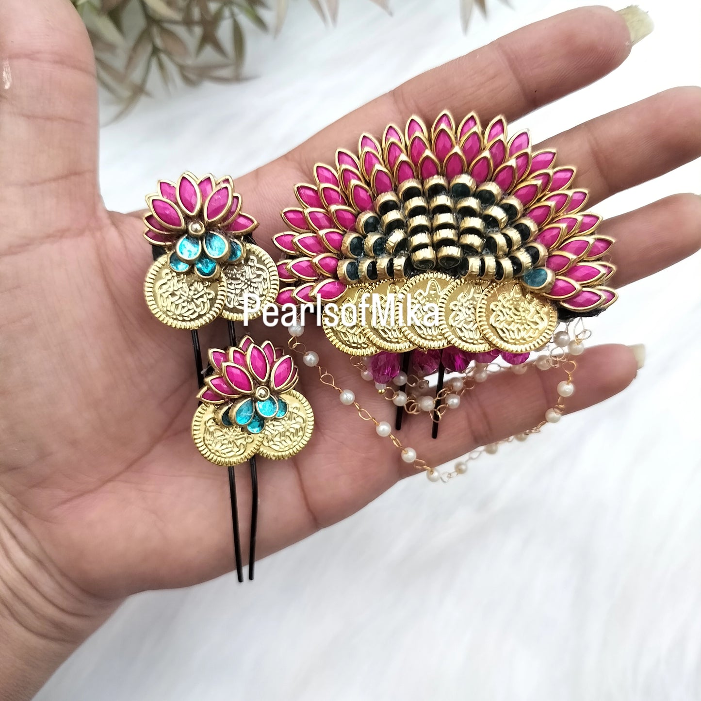 SUNFLOWER + CIKA Combo - Pink & Blue- Braid Hair Brooch