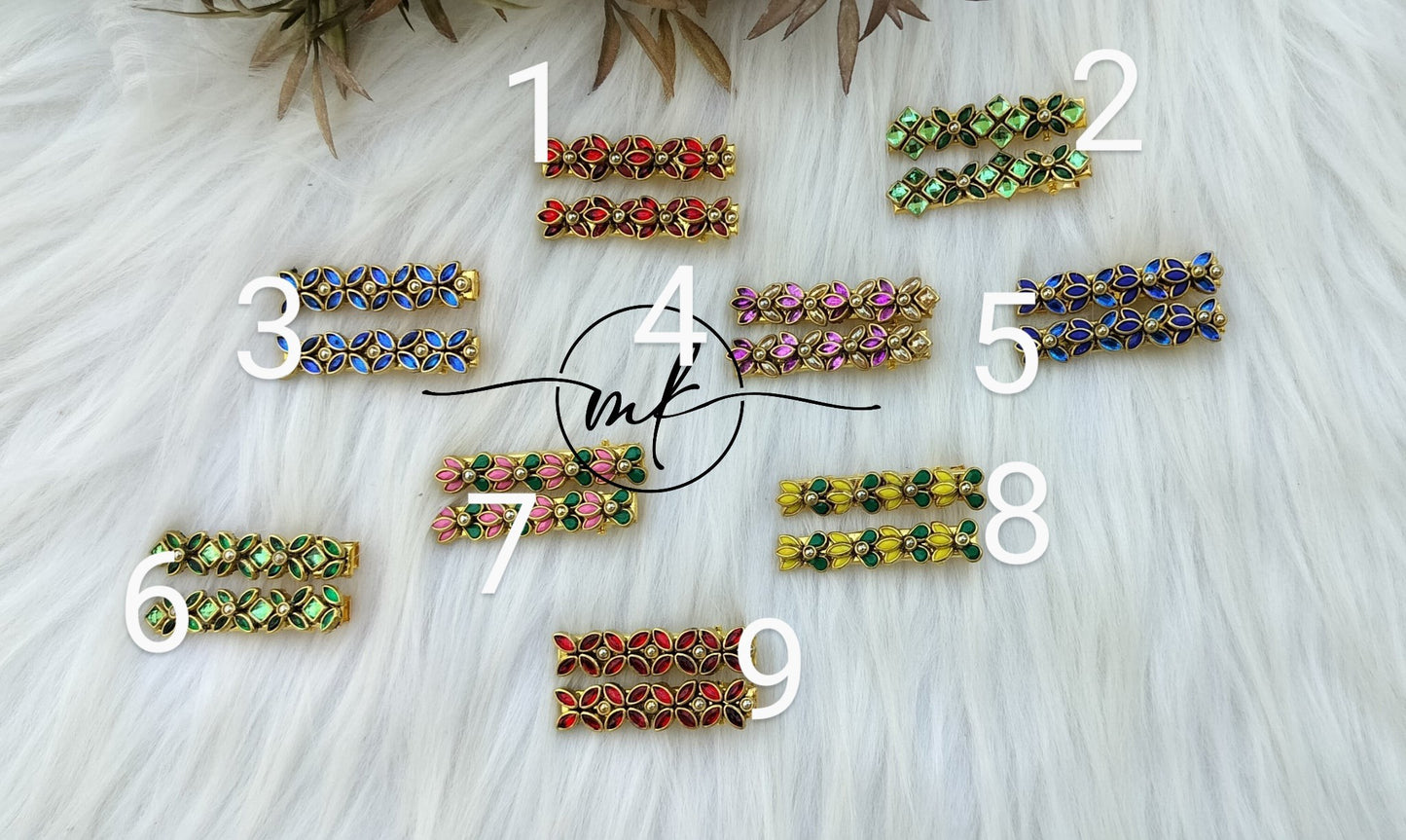 Kundan Alligator pins