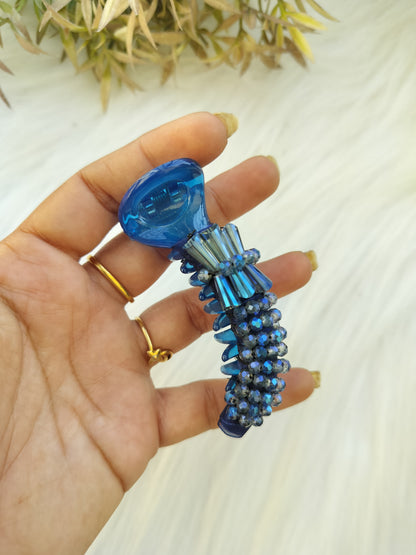 Blue bead Premium banana clip - V type