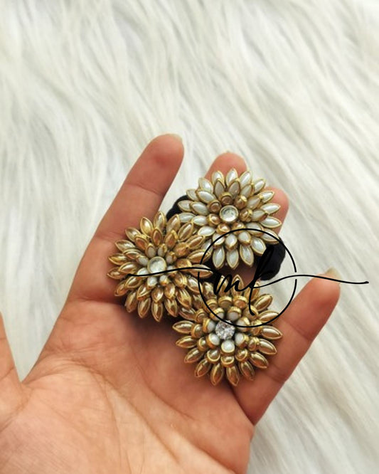 Golden Kundan Hair Ties